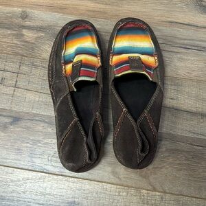 Ariat® Ladies Cruiser Chocolate Fudge Red Serape Print Shoes 10021153